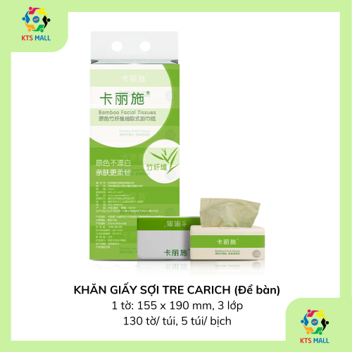 KHĂN GIẤY SỢI TRE CARICH (ĐỂ BÀN) 